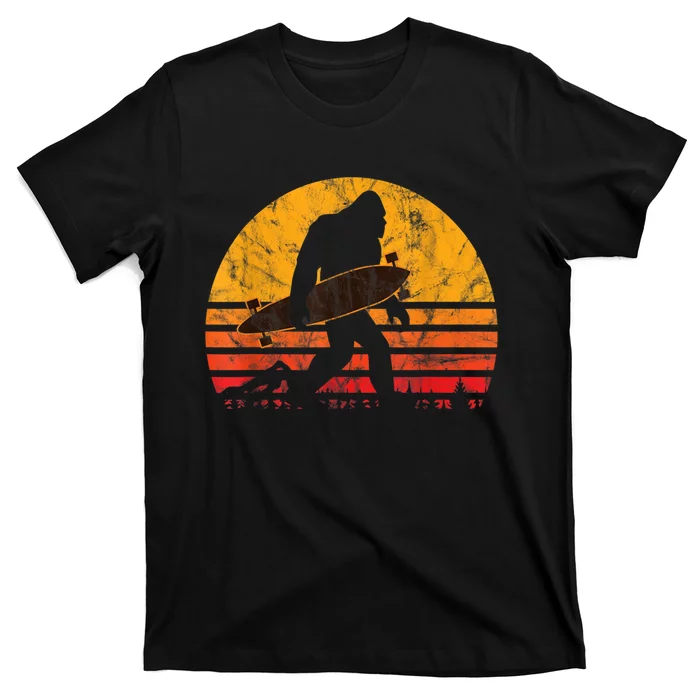 Longboard Bigfoot Skateboard & Sasquatch Fans Boys T-Shirt